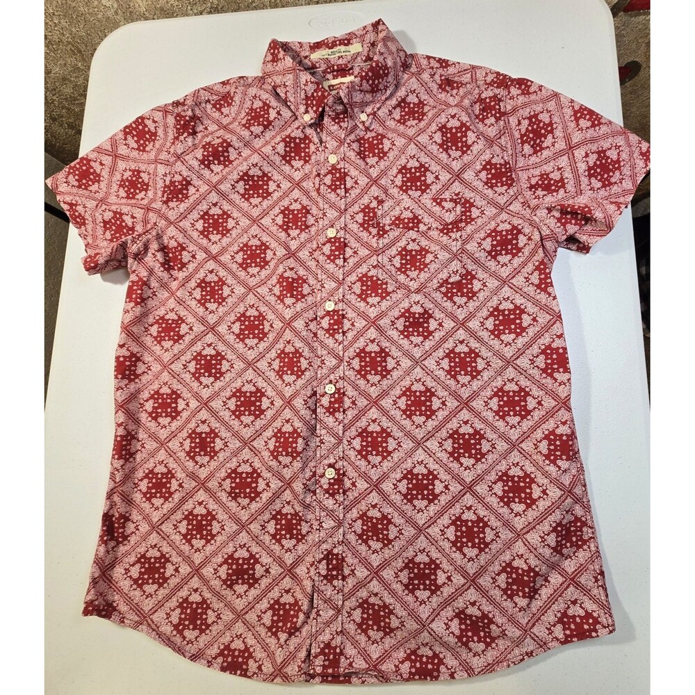 Levi’s Button Up Shirt Men X-Large Modern Fit Paisley Red Bandana Print Western